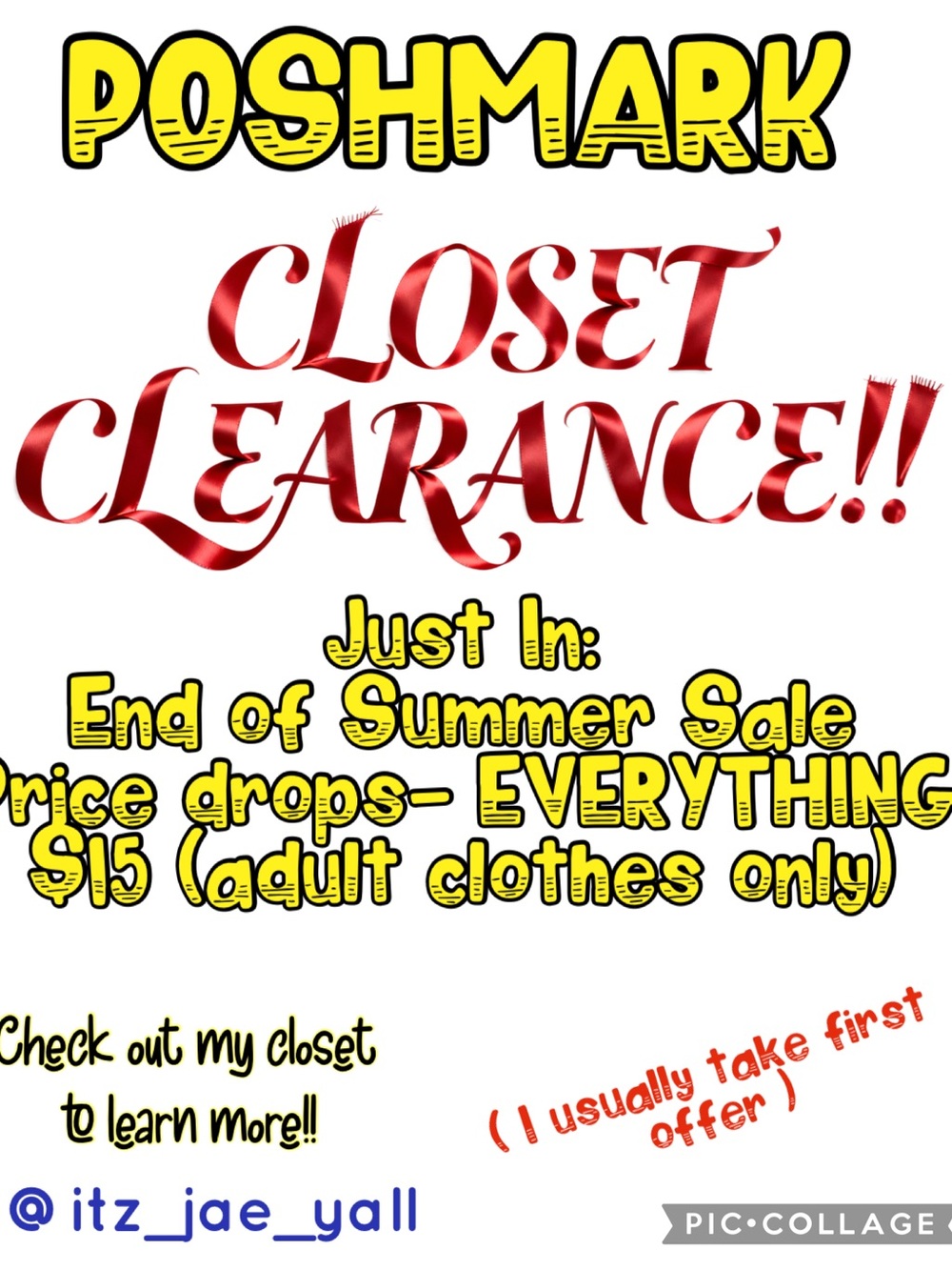 Closet Clearance Graphic Tee Poster - Red Accent